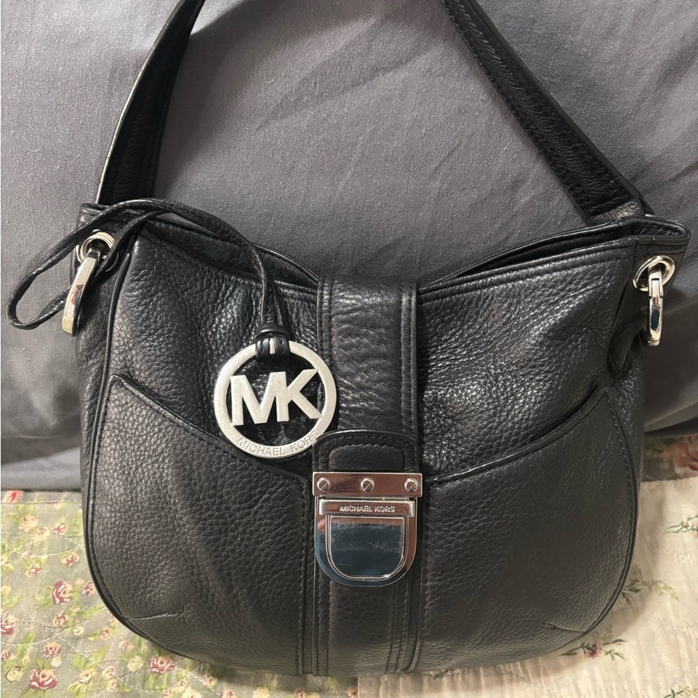 Michael Kors Black Leather Shoulder Bag